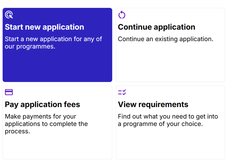 Step One - Start New Application