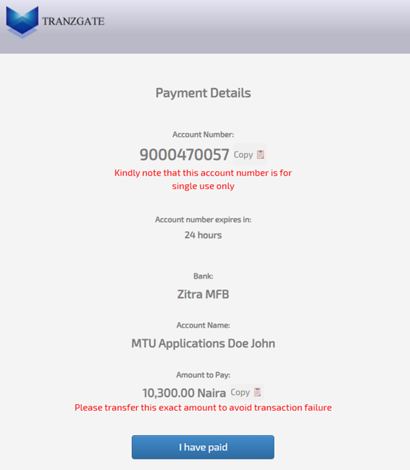 Step Six - Complete Bank Transfer